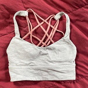 Lululemon Strappy Gray and Pink Sports Bra